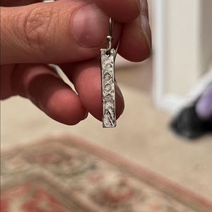 Hammered silver earrings drop earrings